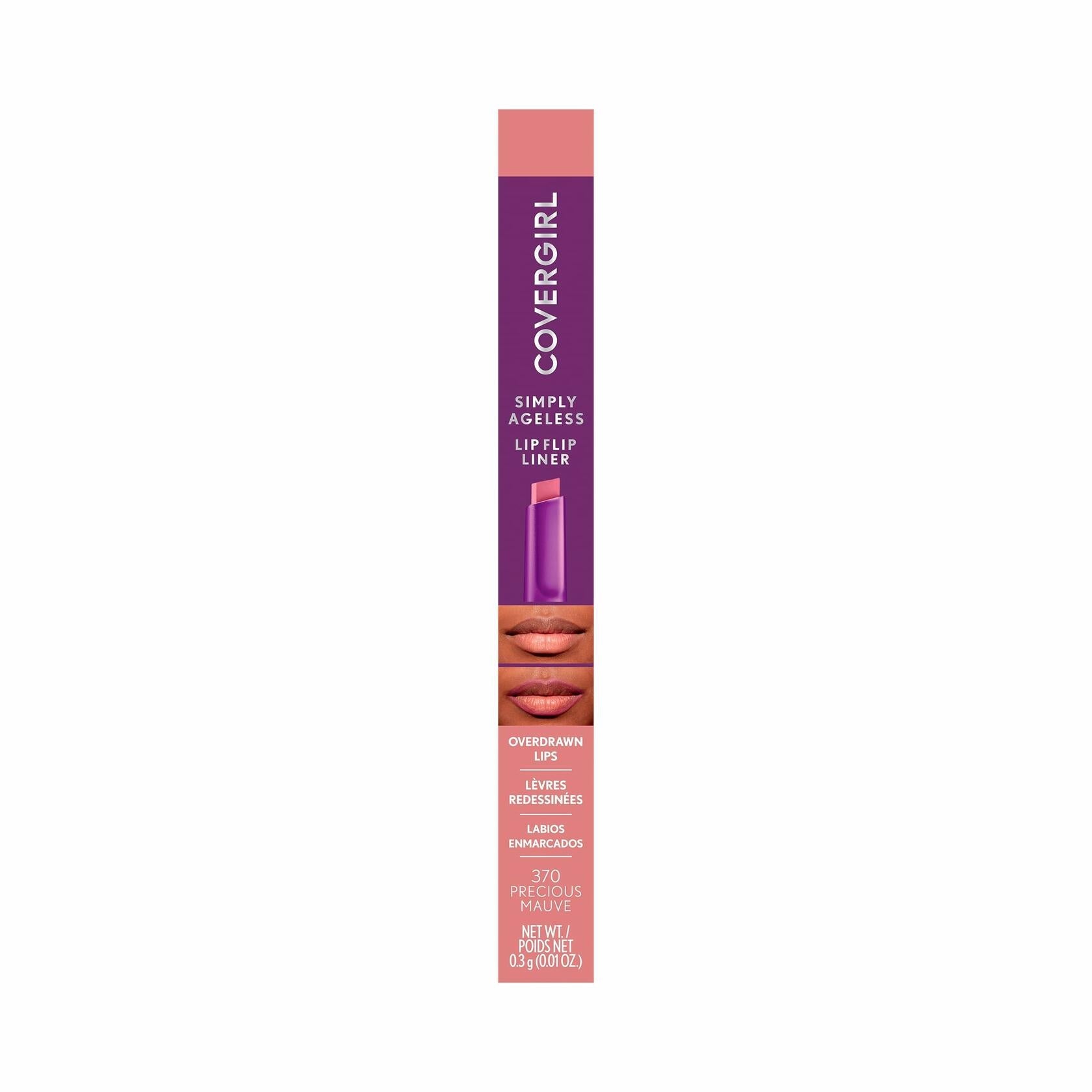 COVERGIRL Simply Ageless Lip Flip Liner, Precious Mauve, Pack of 1
