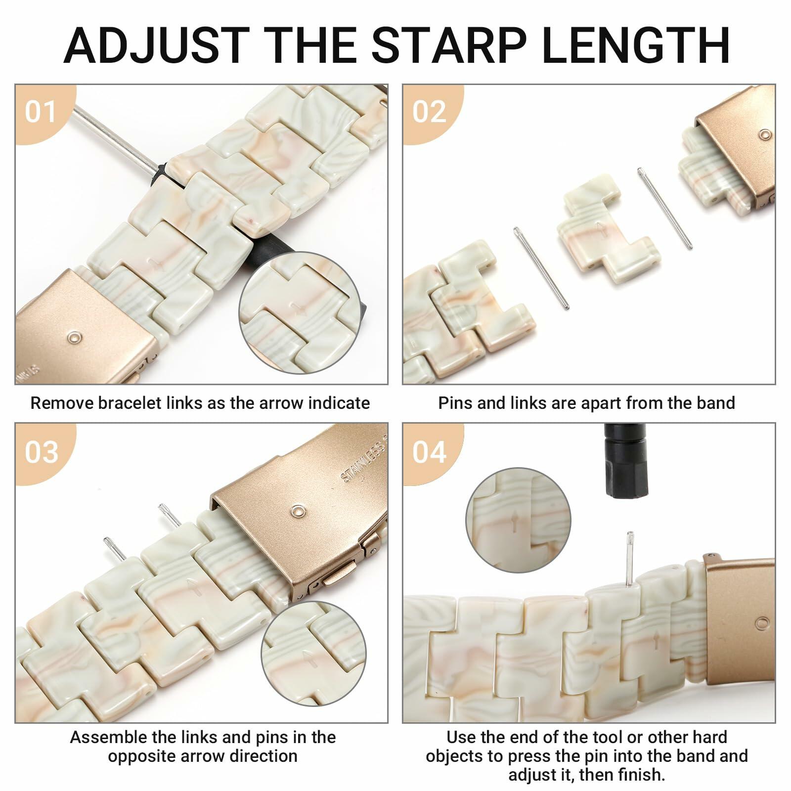 MAIRUI Resin Watch Band Compatible Apple Watch 38-41mm Series 1-9 Marble