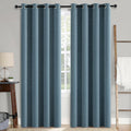 PANGSINNE 63in Blackout Linen Curtains 2 Panels Dusty Blue 52x63in
