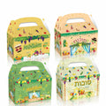 LOONELO Sukkot Party Favor Boxes 12pcs Green Cardstock Gift Bags with Handles