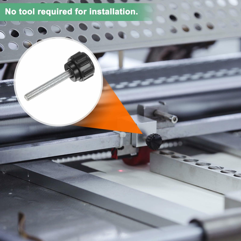 M METERXITY 6-Pack M4x25mm Knurled Clamping Knobs Carbon Steel Black