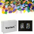 VARIART Mosaic Glass Tiles Large Petal Rainbow 120 Pcs 1.1 lbs
