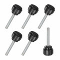 M METERXITY 6-Pack M4x25mm Knurled Clamping Knobs Carbon Steel Black