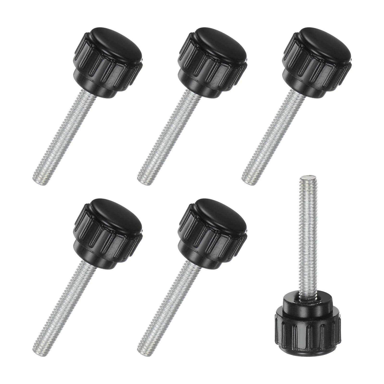 M METERXITY 6-Pack M4x25mm Knurled Clamping Knobs Carbon Steel Black