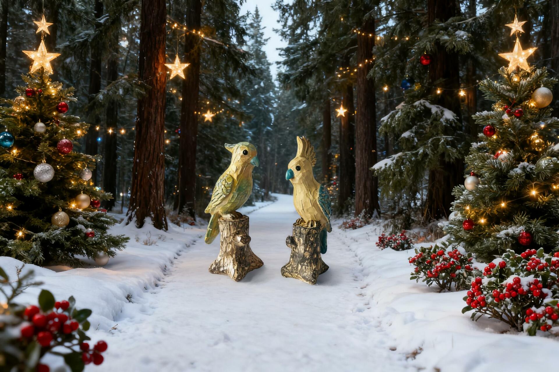 Blowind Snow Village National Lampoon's Christmas Parrot Resin Figurine
