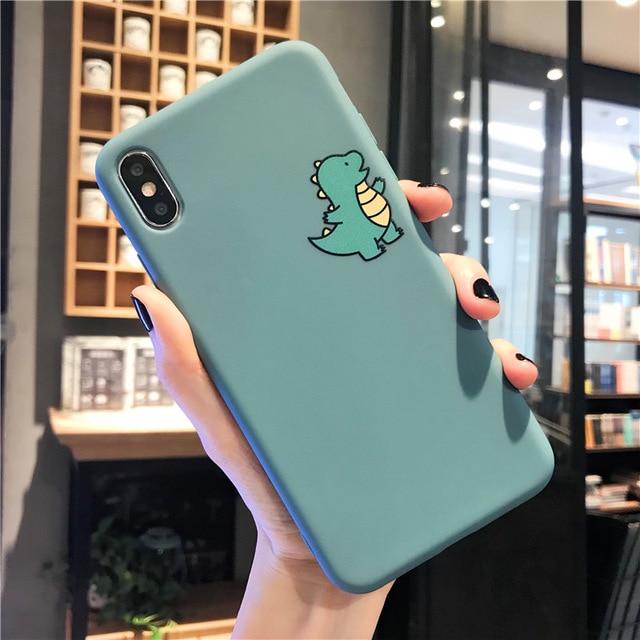 Cute Couple Dinosaur iPhone Case