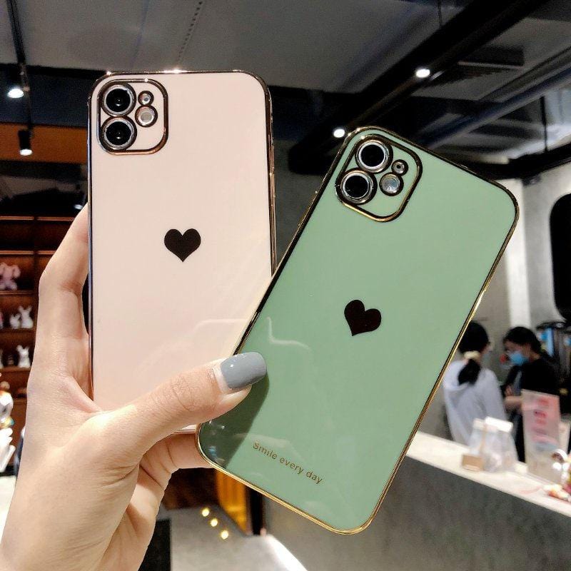 Protective Electroplated Love Heart iPhone Case