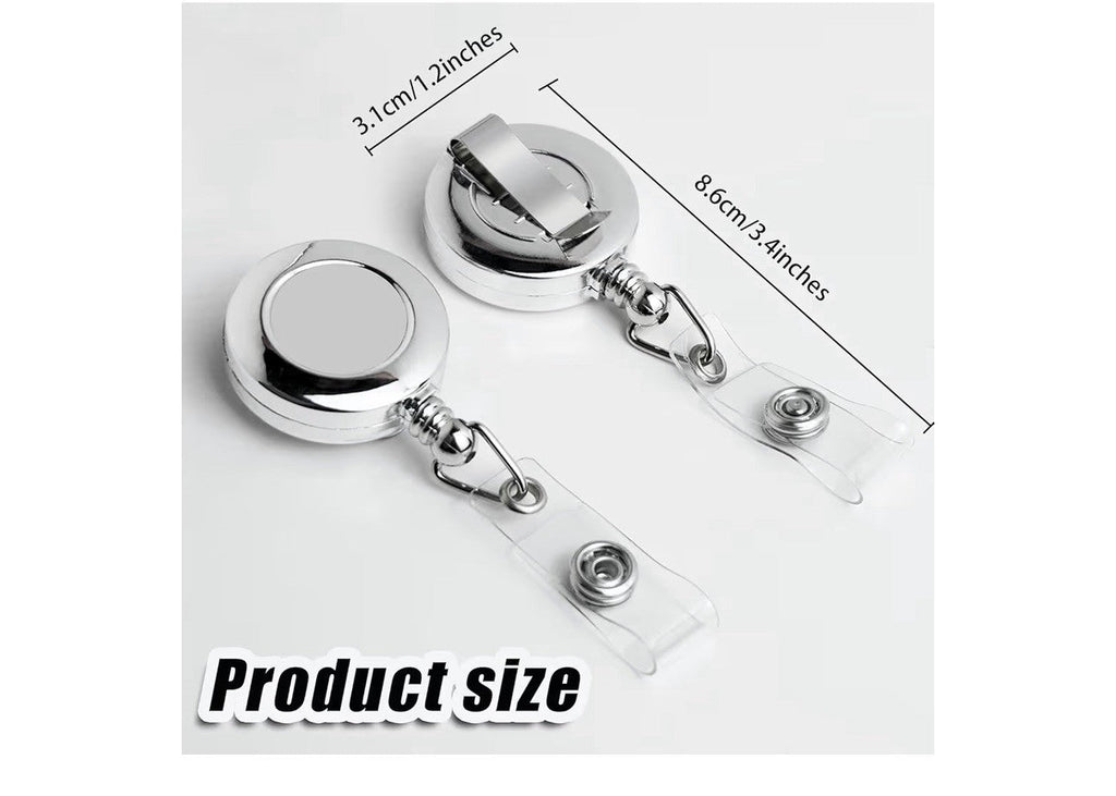 Frascati Silver Retractable Metal Badge Reels 24 Inch Cord 30 Pack