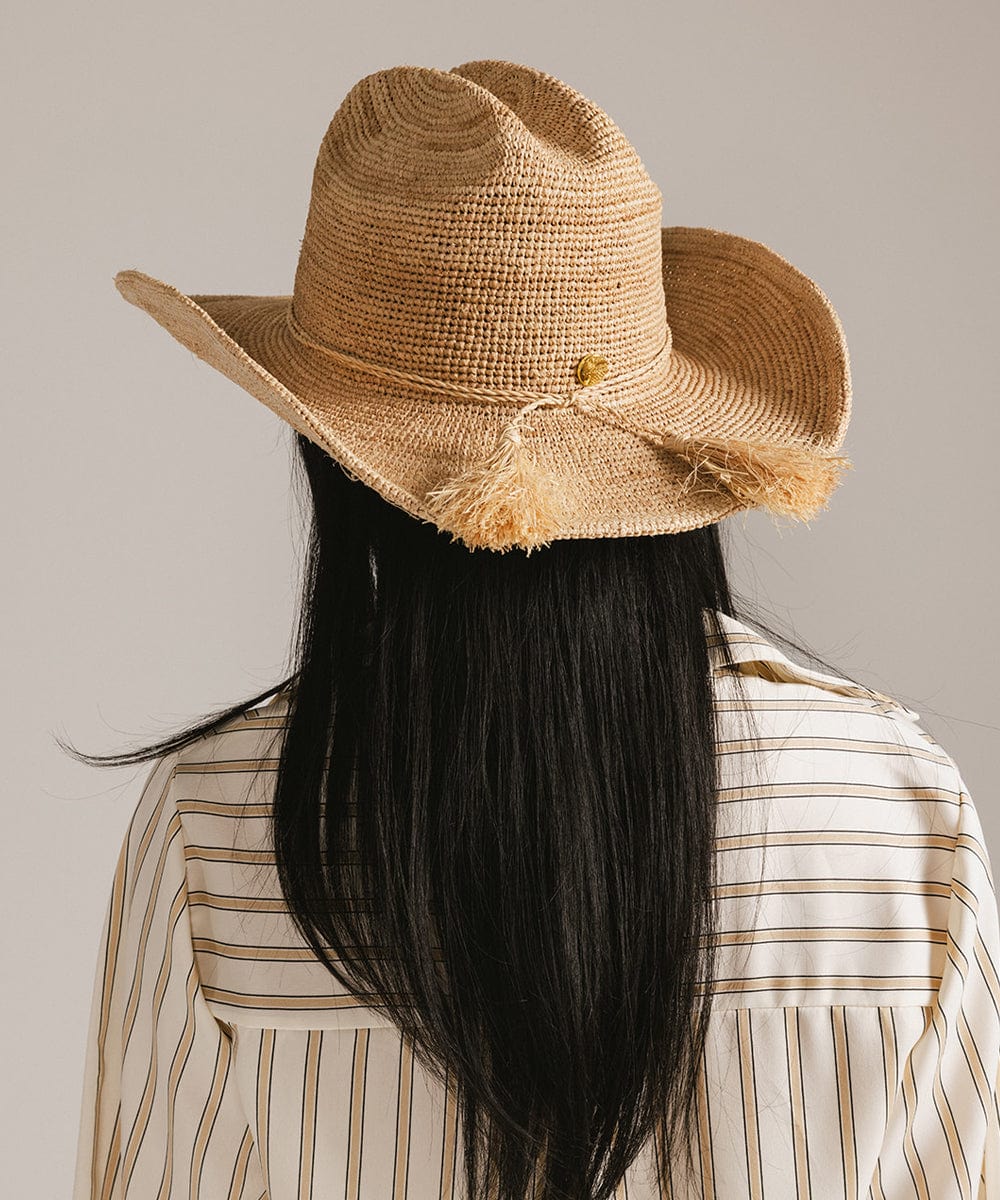 Sombrero de vaquero de paja plegable Ames