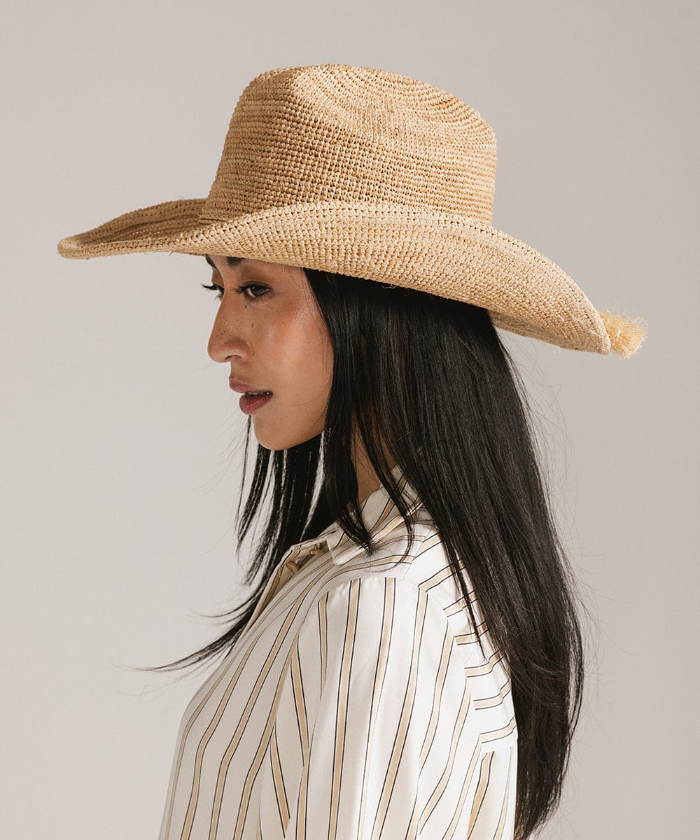 Sombrero de vaquero de paja plegable Ames