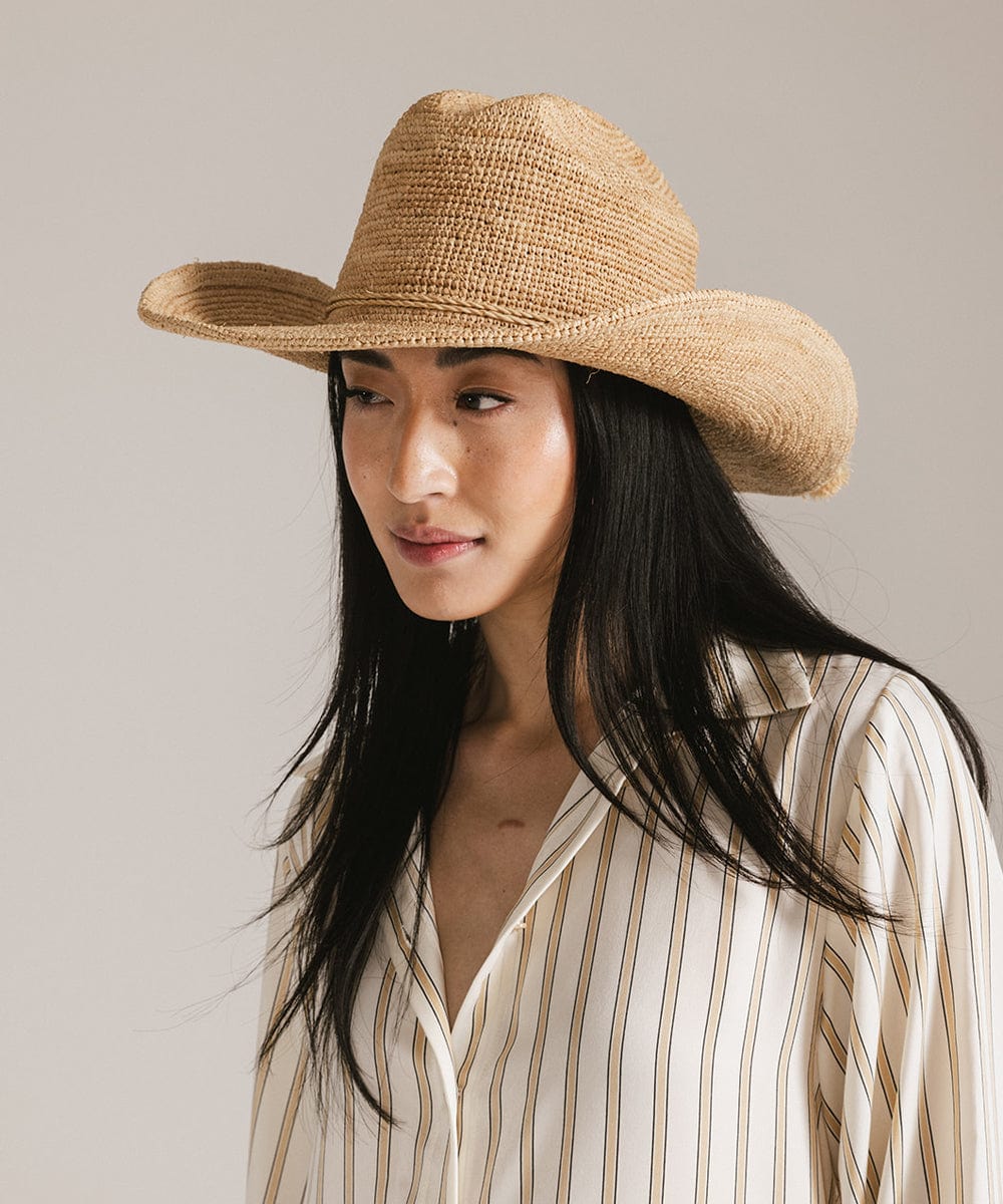 Sombrero de vaquero de paja plegable Ames