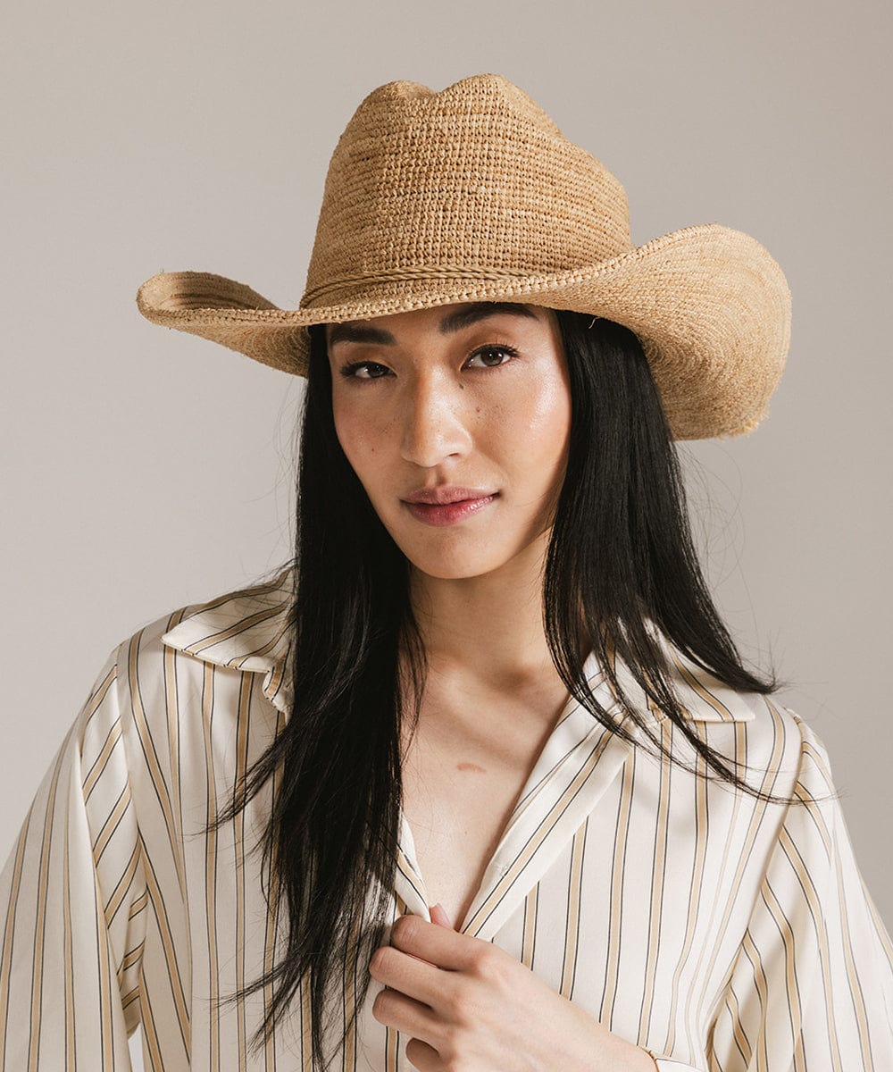 Sombrero de vaquero de paja plegable Ames
