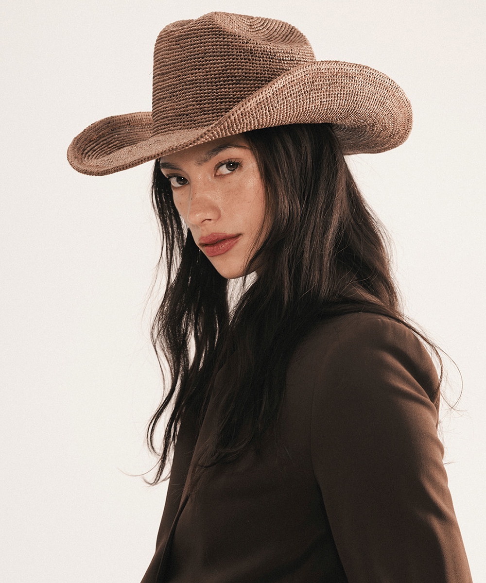 Sombrero de vaquero de paja plegable Ames