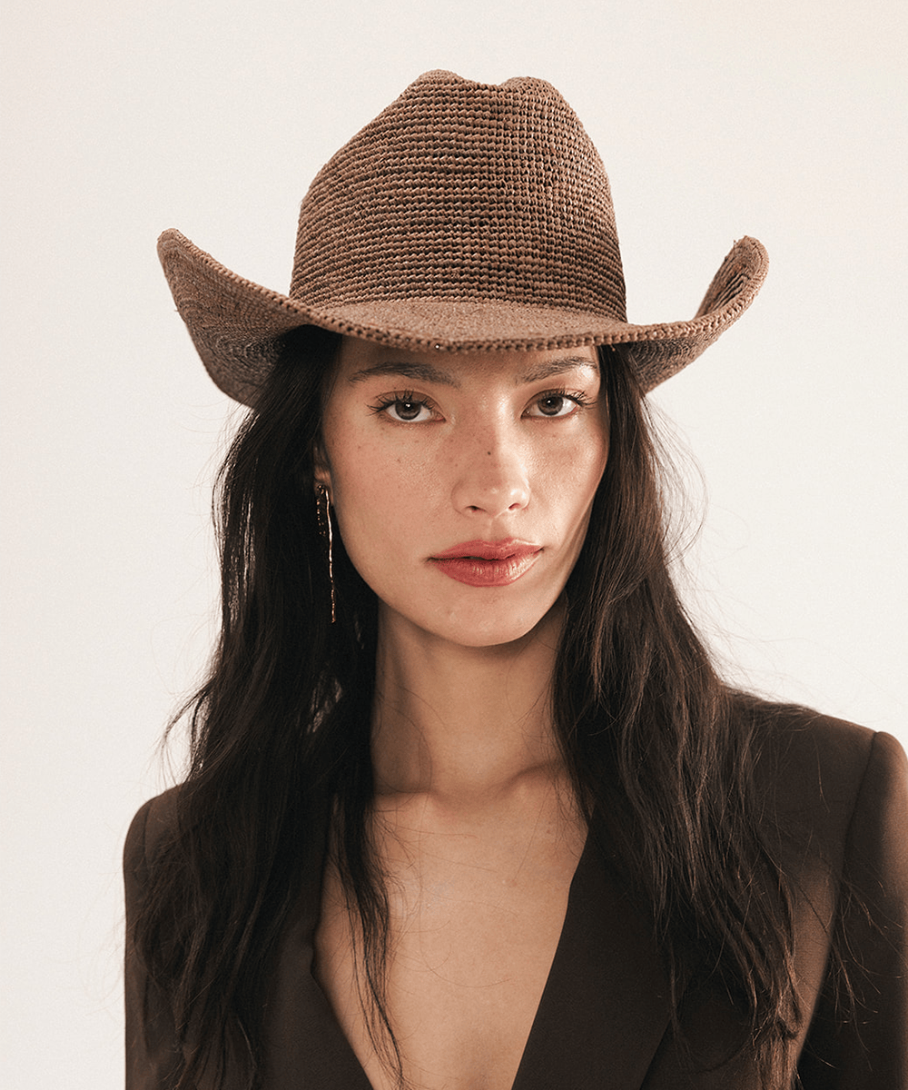 Sombrero de vaquero de paja plegable Ames