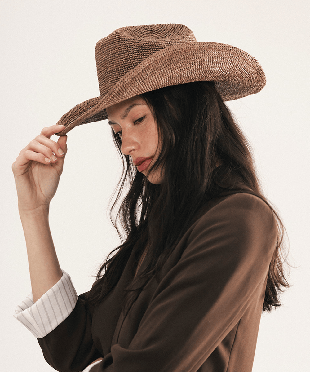 Sombrero de vaquero de paja plegable Ames
