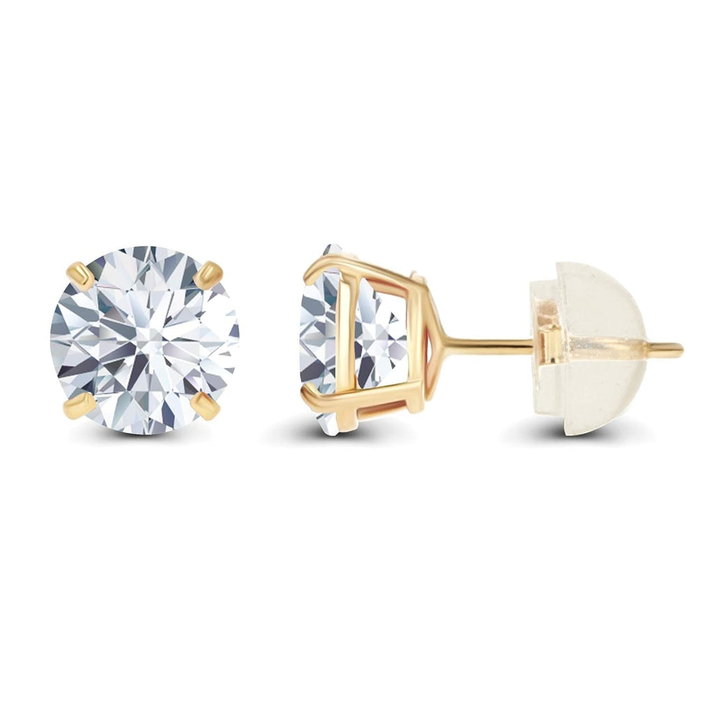 Aretes de diamante cultivado en laboratorio de 1,50 CTW en oro blanco o amarillo de 14K – Color F, Claridad VS | Certificado por AGI