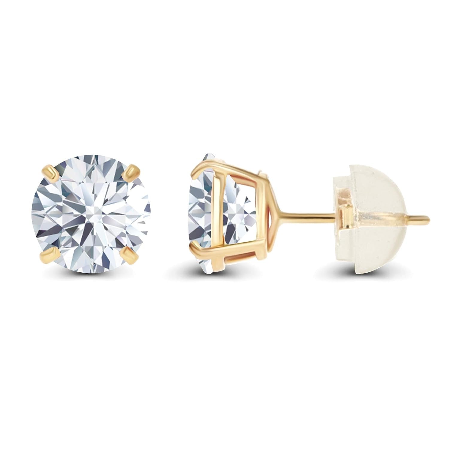Aretes de diamante cultivado en laboratorio de 1,50 CTW en oro blanco o amarillo de 14K – Color F, Claridad VS | Certificado por AGI
