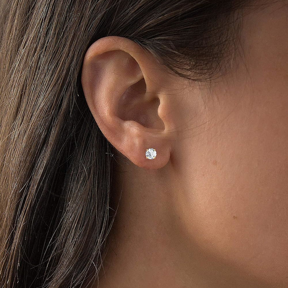 Aretes de diamante cultivado en laboratorio de 1,50 CTW en oro blanco o amarillo de 14K – Color F, Claridad VS | Certificado por AGI