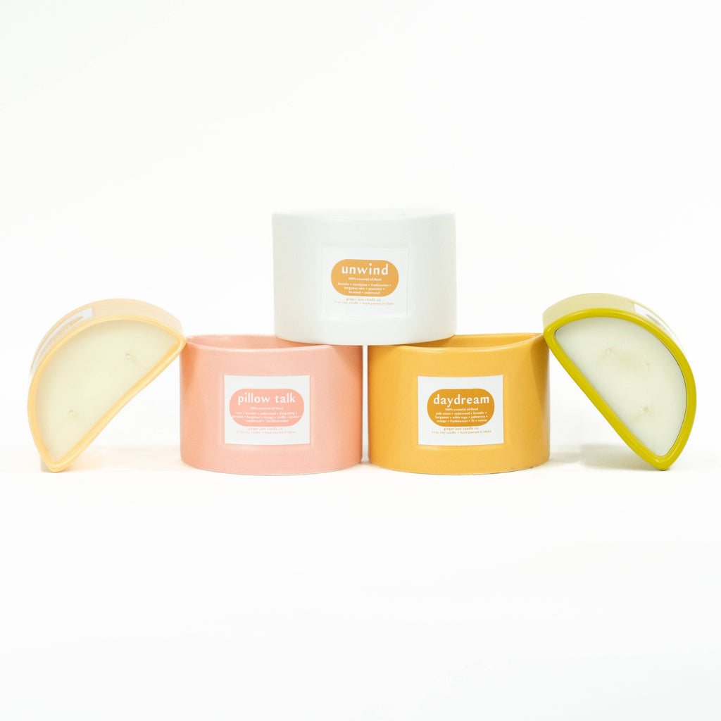 Half moon candle | 11 oz | 100% essential oil